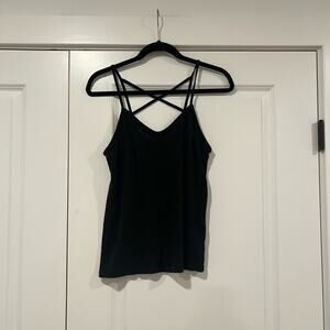 Universal Thread‎ Linen Spaghetti Strap Tank Top Black Size XS